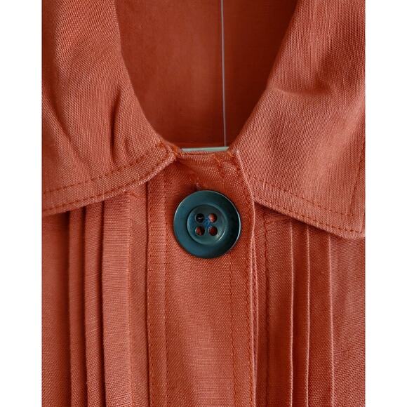 CHRISTOPHER CJ BANKS S M Blazer Jacket Orange Linen Blend 3/4 Sleeve 38" NEW NWT - Picture 5 of 8